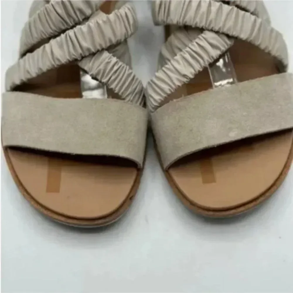 Sorel Women's Ella II Ankle Strap Leather Upper Sandals in Taupe Size 9.5